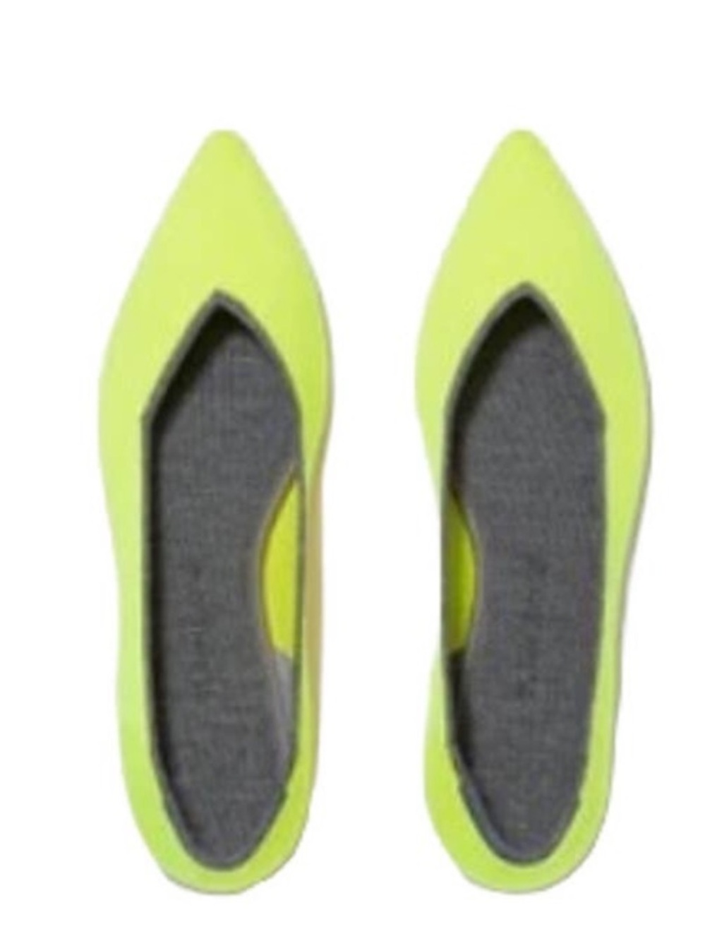 Rothy’s Electric Lemon Yellow Neon The Point Flats Shoes NEW $155